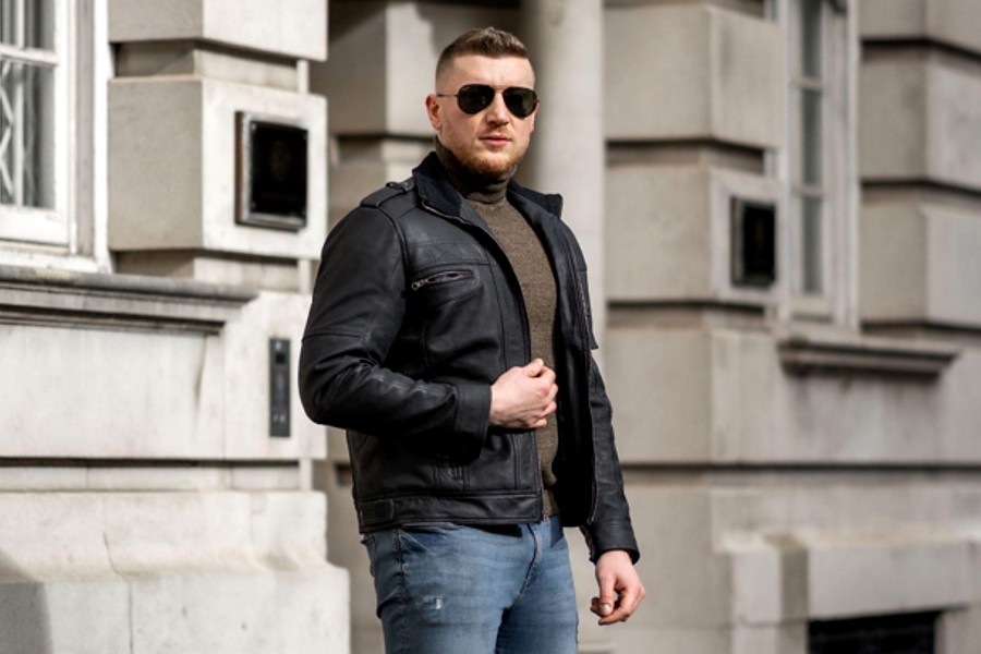 Sandro Anthony Leather Jacket in Black for Men Mens Clothing Jackets Leather jackets 